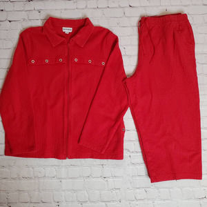 Breckenridge Red Capri 2pc suit Size XL N0336